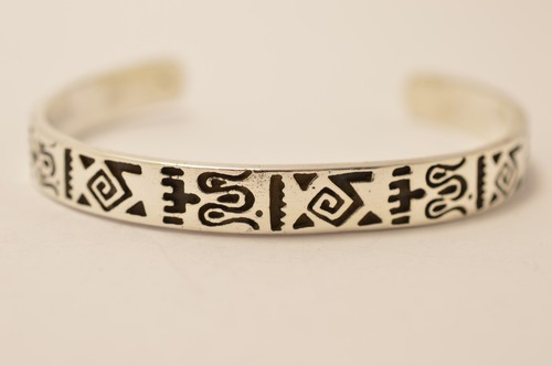 925 Sterling Silver Hopi-Style Cuff Bangle Bracelet.  22 grams - Picture 1 of 12