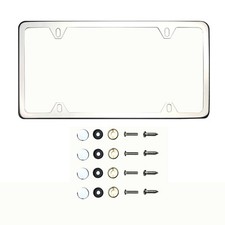 T304 Stainless Steel Polish Mirror Chrome Slim License Frame Wmetal Screw Cap T304 Stainless Steel Polish Mirror Chrome Slim License Frame Wmetal Screw Cap