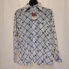 McGregor Ultra GT Track Long Sleeve Button Front Shirt NOS Sz L VTG 70s Disco