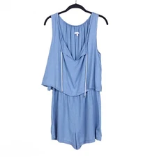 Splendid Romper Women's Size S Blue Chambray Light Wash Keyhole Sleeveless