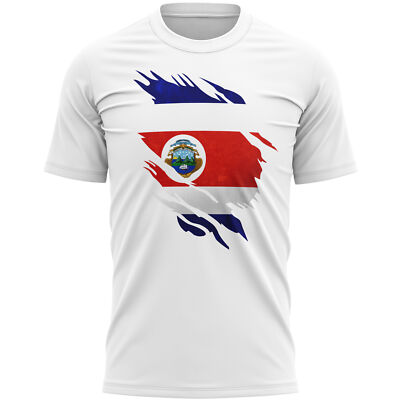 Costa Rica T-Shirt zerrissene Flagge Fußball Weihnachtsgeschenke für Ihn Unterstützer Herren