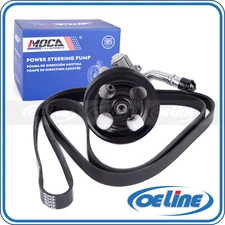 Power Steering Pump w/ Pulley Serpentine Belt for 2012-2018 Jeep Wrangler 3.6L