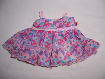 BUILD A BEAR Clothes Floral Dress Pink Sequin Straps Costume Outfit NICE