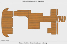 1998 Wellcraft 45 Excalibur Swim Platform Cockpit EVA Foam Teak Deck Floor Mat