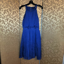 Banana Republic Blue Pleated Sleeveless Dress Size 6