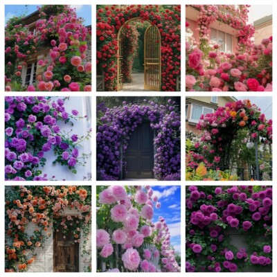 Kletterrosensamen, Auswahl lebensfähiger Hausgartenpflanze Rose Blumensamen