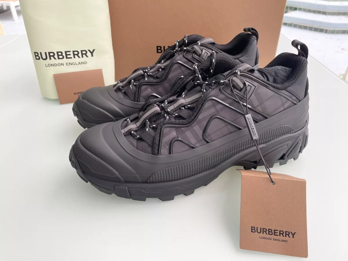 Burberry 8042584 Arthur M Story Dark Charcoal Grey Low Top Sneakers, EU 43, 43.5