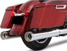 Rinehart 4.5" MotoPro 45 Slip-On Exhaust Chrome with Chrome Traditional End Caps