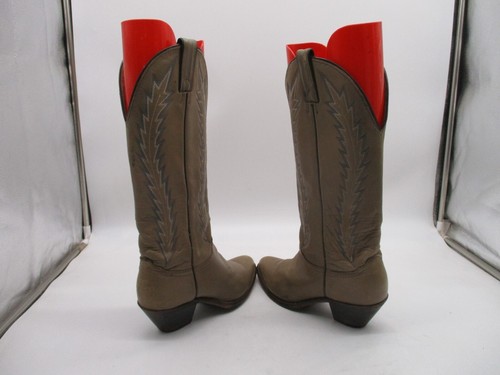 Vintage Abilene Tan Leather Tall Cowboy Boots Womens Size 8 M Style 9015 - 第 5/9 張圖片