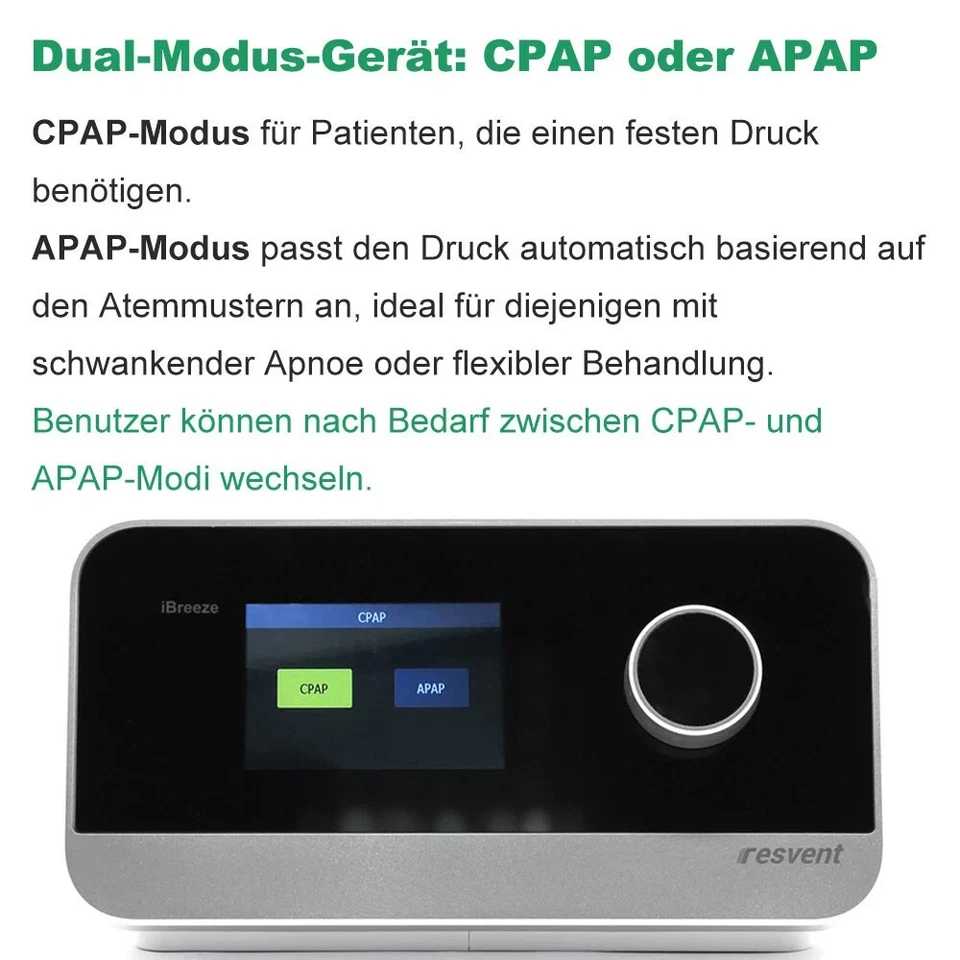 2025 Brandneu Auto-CPAP Gerät Schlaftherapie CPAP Schlafapnoe Beatmungsgerät, DE - Bild 3 von 4