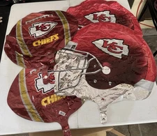 (7) Kansas City Chiefs Shape 21" Football & 24" Helmet Foil Balloon Party PAC