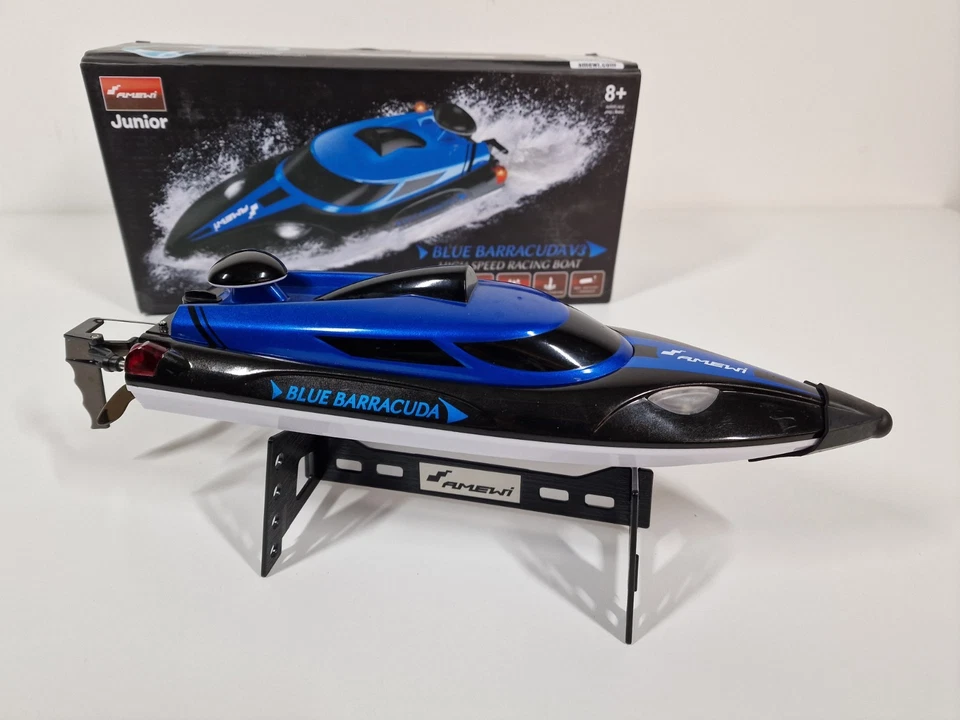 Amewi 26093 Blue Barracuda V3 Rc Mini Speedboat 25KM/H Rc Boot Einsteiger Blau - Bild 2 von 4