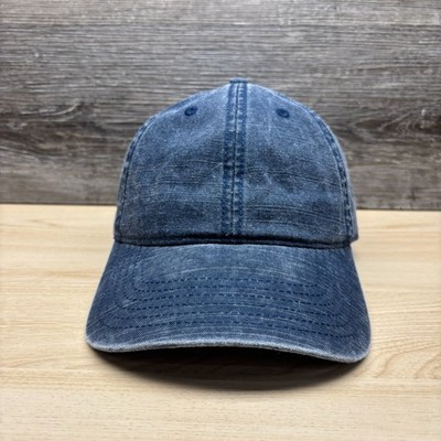 George Hat Cap Strap Back Blue Plain Blank Washed Ripstop Dad Hat Adjustable