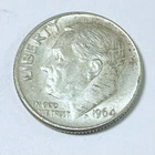 1964 D Roosevelt Dime 90% Silver 10C Circulated Coin #6020