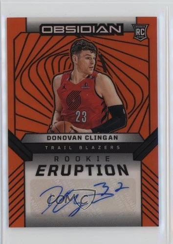 2024-25 Panini Obsidian Electric Etch Orange Flood 75/99 Donovan Clingan Auto RC