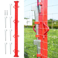 6Ft Woven Wire Fence Stretcher Bar with 7 Wedges, Heavy-Duty Carbon Steel Fence
