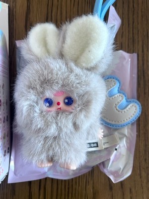 BB3 Baby Three Super Mini Bunny Letter E Plush Pendant Boba Eyes- FREE SHIPPING