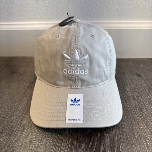 NWT Women's Adidas Originals Relaxed StrapBack Trefoil Athletic Hat Khaki