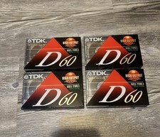TDK D60 High Output IEC1/Type 1 Audio Cassette, Brand New/SEALED Lot Of 4  