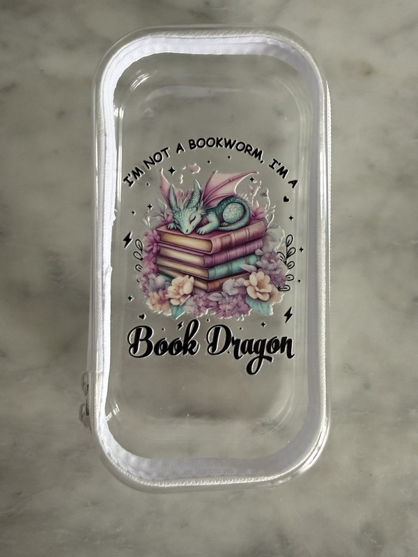 Magnetic Plastic Bookmark, Clear Multicolor Dragon Books Fantasy, Rectangle