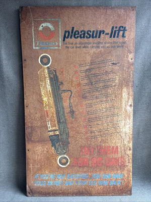 #ad Vintage 1970s DELCO Pleasur Lift Shock Absorbers Dealer Shop Display Sign 18x32 $148.98