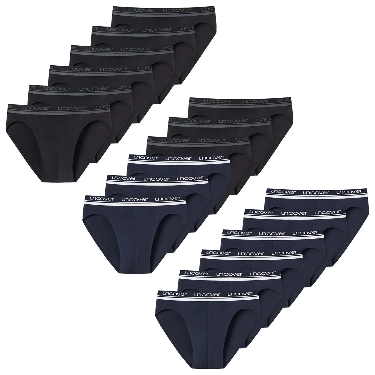 SCHIESSER SLIP POUR Homme Essentiel Slips 3er Paquet Unicolore - Noir