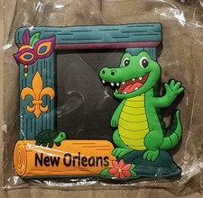 New Orleans Travel Souvenir Refrigerator Magnet Alligator Rubber