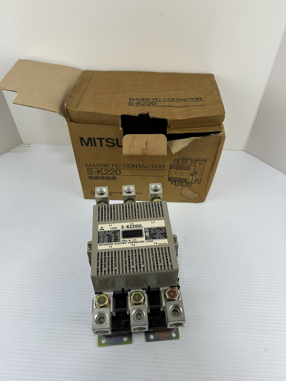 Mitsubishi S-K220UL Magnetic Contactor 220A 3 Phase Motor Starter