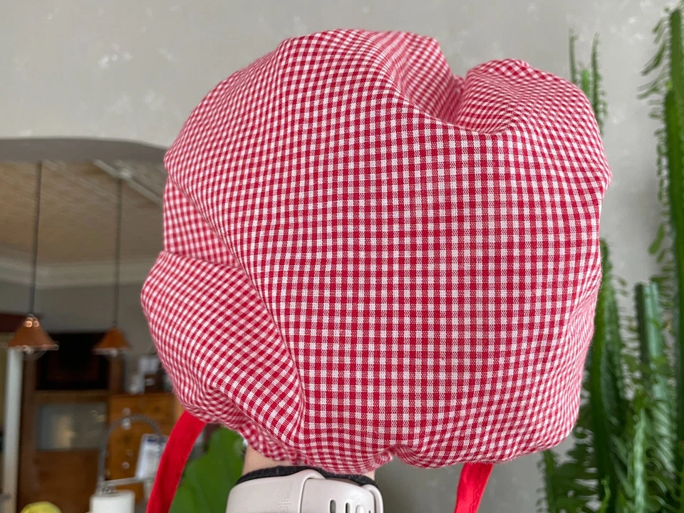 Costurera HECHO A MANO Niños Sunbonnet Guinga Roja (American Girl Kirsten) Foto 4 de 4