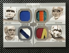 John Elway Dan Marino Troy Aikman Steve Young 2010 Exquisite Quad Patch /15
