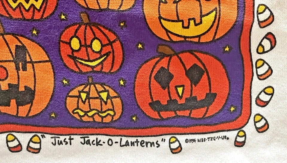SUDADERA BLANCA HALLOWEEN DE COLECCIÓN (94') Just Jack-O-Lanterns con Candy Corn NIÑOS XL Foto 3 de 4