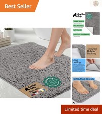 Ultra Absorbent Chenille Bath Rug 44"x26" - Quick-Dry, Elegant Bathroom Accent