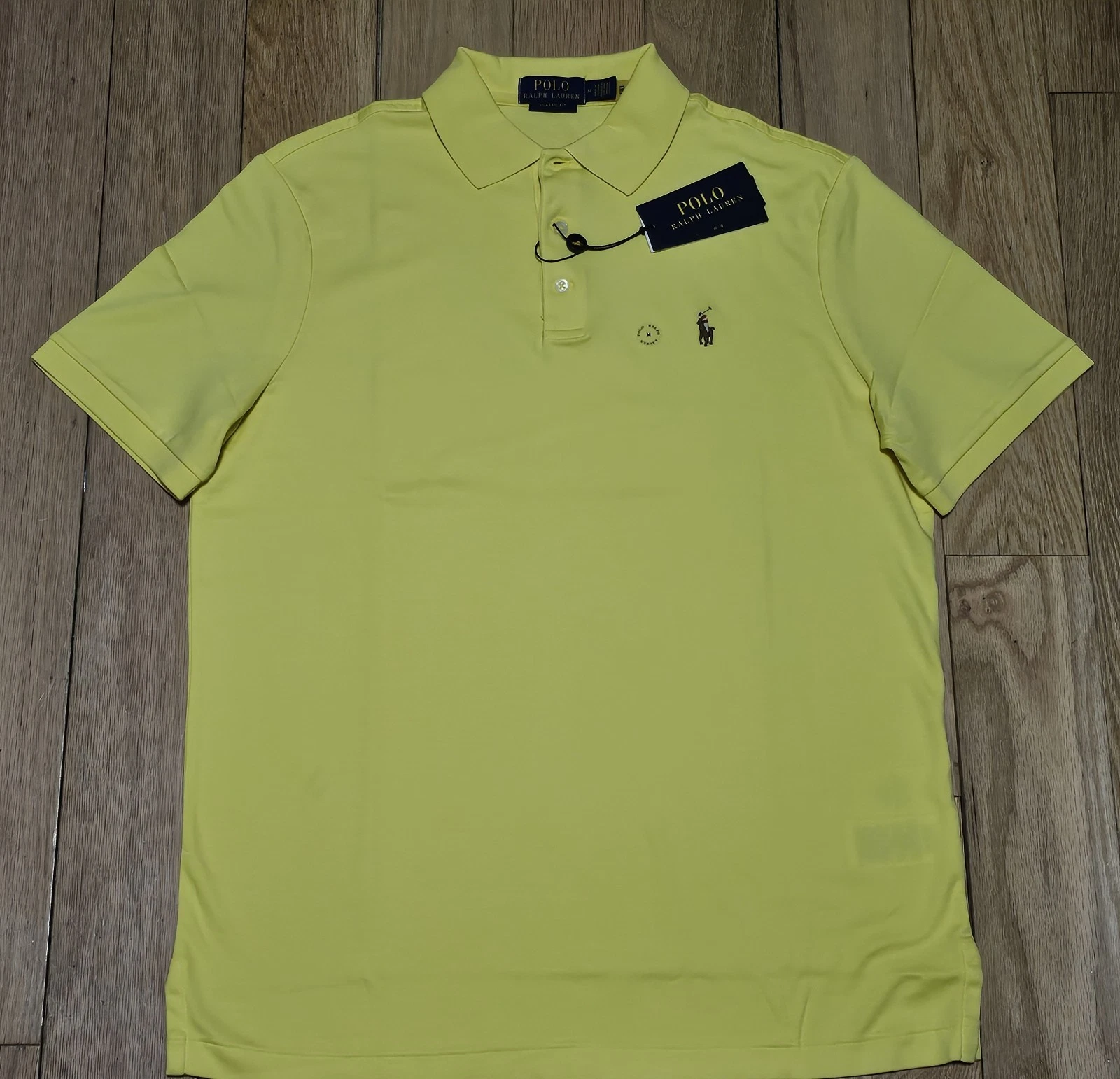 NWT Polo Ralph Lauren Men's Yellow Classic Fit Cotton Jersey Stretch Polo Shirt