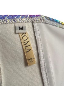 Roma Confidential Iridescent Holographic Snakeskin Corset Crop Top