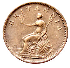 GREAT BRITAIN George III 1806 Farthing, Seated Britannia BRONZE km# 661