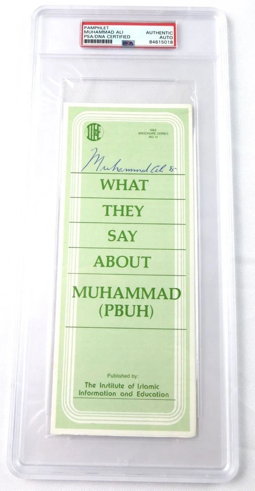 Muhammad Ali Firmado Autografiado Islam Folleto Encapsulado PSA/ADN 84615018