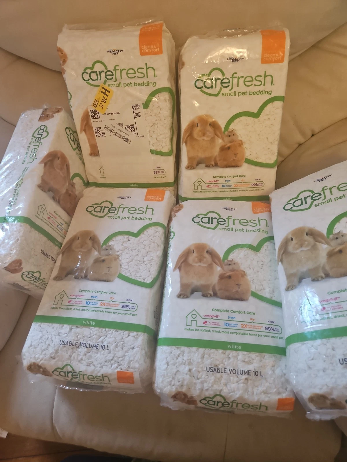 6 10L Bags Odor Control Paper Bedding for Small Animals - 10L, Ultra-Absorbent