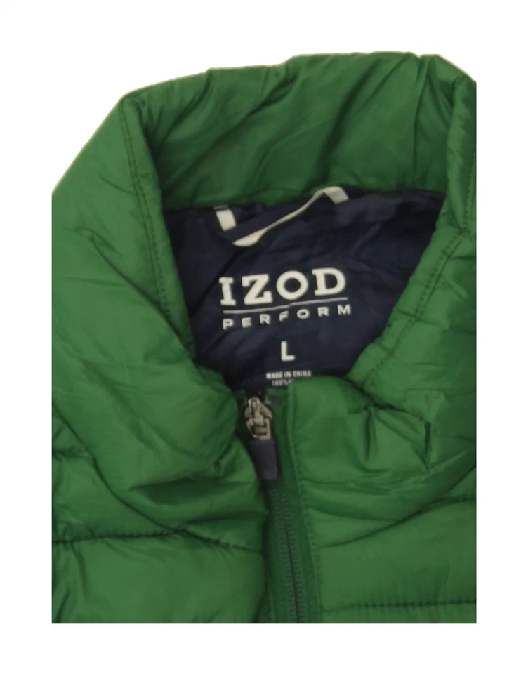IZOD Mens Padded Gilet UK 40 Large Green Polyester RZ11 - Image 3 of 3