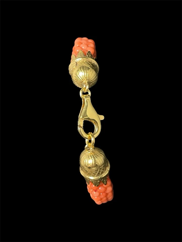 Bracciale Tessito A Mano In Corallo Naturale - Immagine 4 di 4