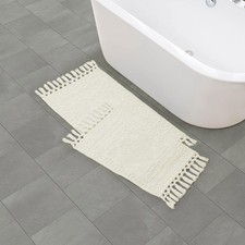 Nellore Bathroom Rugs Set of 2 Woven and Beaded Mats Durable Bath Thick for