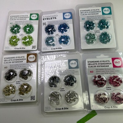 Lot of 6 We R Memory Keepers Crop-A-Dile Standard Eyelets 3/16'' 360 Total NEW