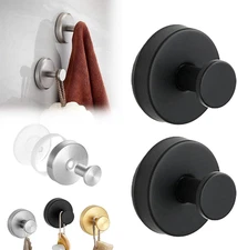 Luxe Hold No-Drill Suction Cup Hooks, Stainless Steel, Waterproof, for Shower, B
