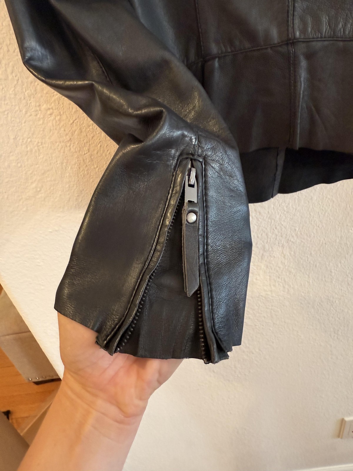 Zara Basic Leather Jacket Womens Small Black Moto… - image 15