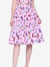 Disney Her Universe Hot topic Alice in Wonderland Pink Retro Swing Skirt Size L