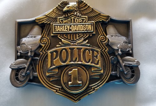 Harley-Davidson Motorcycle Police 1 Belt Buckle 1993 USA