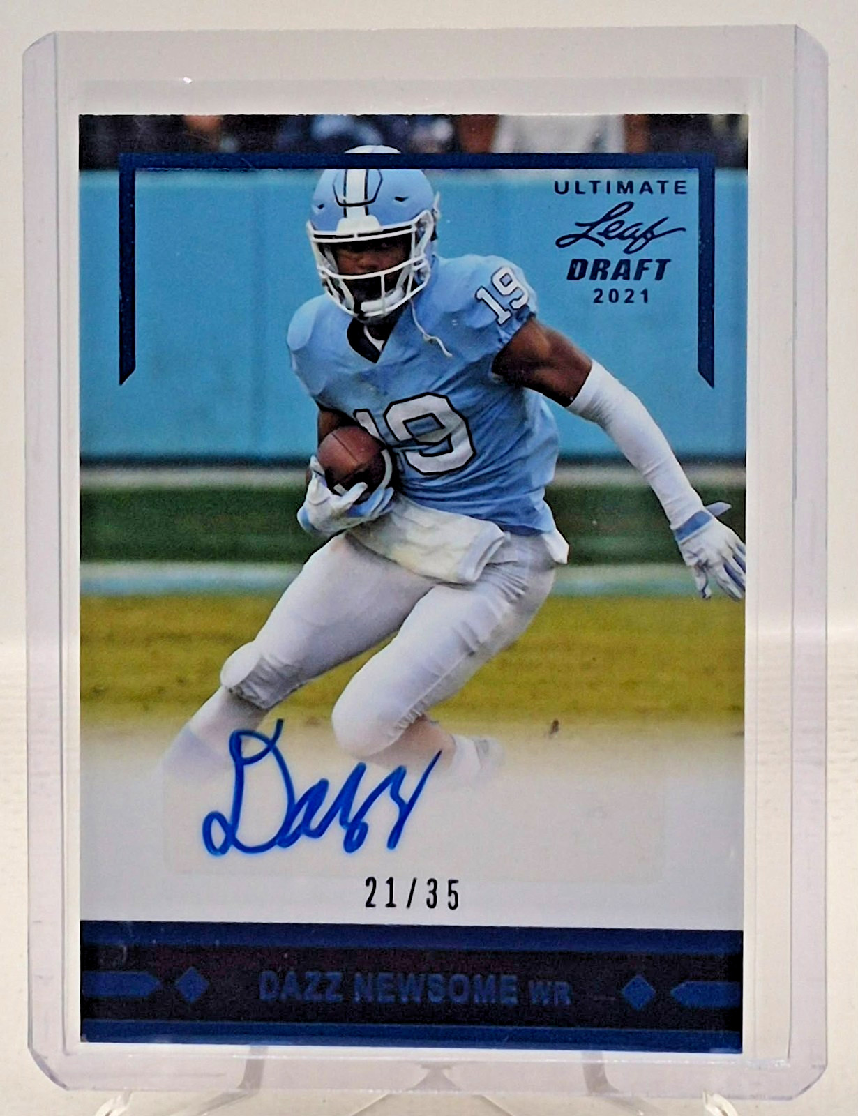 2021 Leaf Ultimate Draft 1991 Rookie Autograph Navy Dazz Newsome #GLR-DN1 21/35