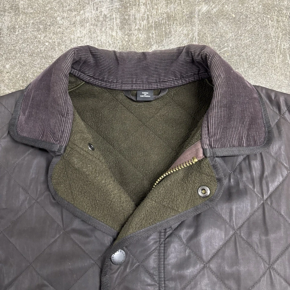 Chaqueta Barbour Para Hombre Grande Marrón Cera Acolchada Chaqueta Foto 4 de 4