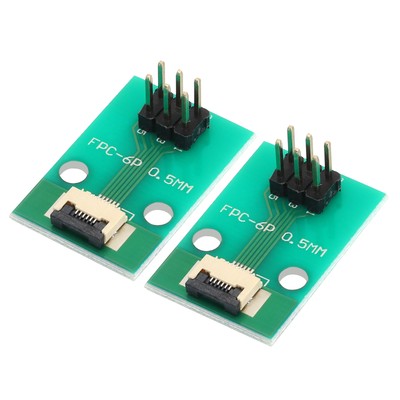 2Pcs FFC FPC Connector Board 6 Pin Double Row Male Pin Header Strip Adapter