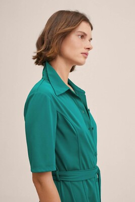 slim fit dress slacks Womens Mango green shirt dress size medium main image 1