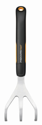 Fiskars Xact Blumenrechen 32,3 cm Blumenkralle mit 3 Zinken Rechen Handrechen